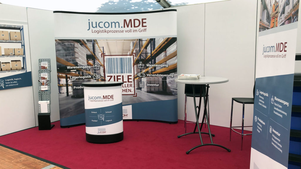 Messestand von jucom auf der Gewerbeschau in Neunkirchen